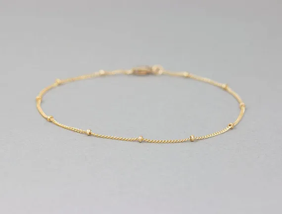 Simple bead chain anklet