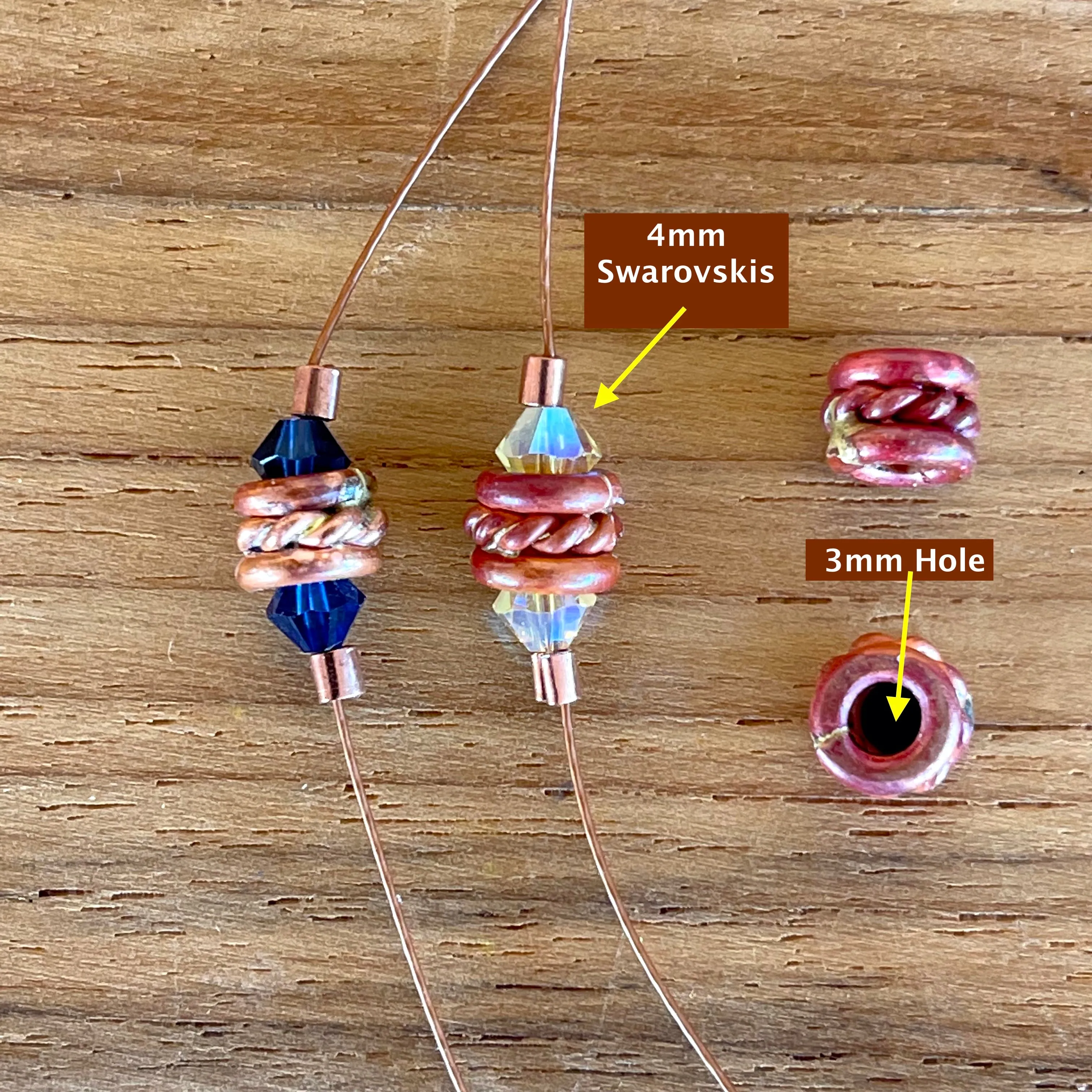 Small and Mighty Copper Tube Bead w/3mm Hole