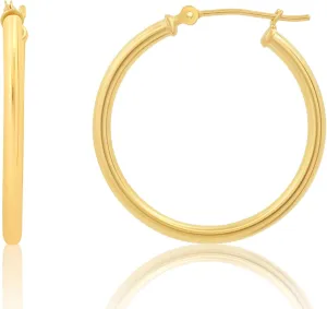 Solid 14k Gold Hoop Earrings for Women | 14k Yellow Gold or White Gold Hoop Earrings | 14k Real Gold Earrings with Click Tops | Small to Large 0.47 to 2 Inch Gold Hoop Earrings by MAX   STONE