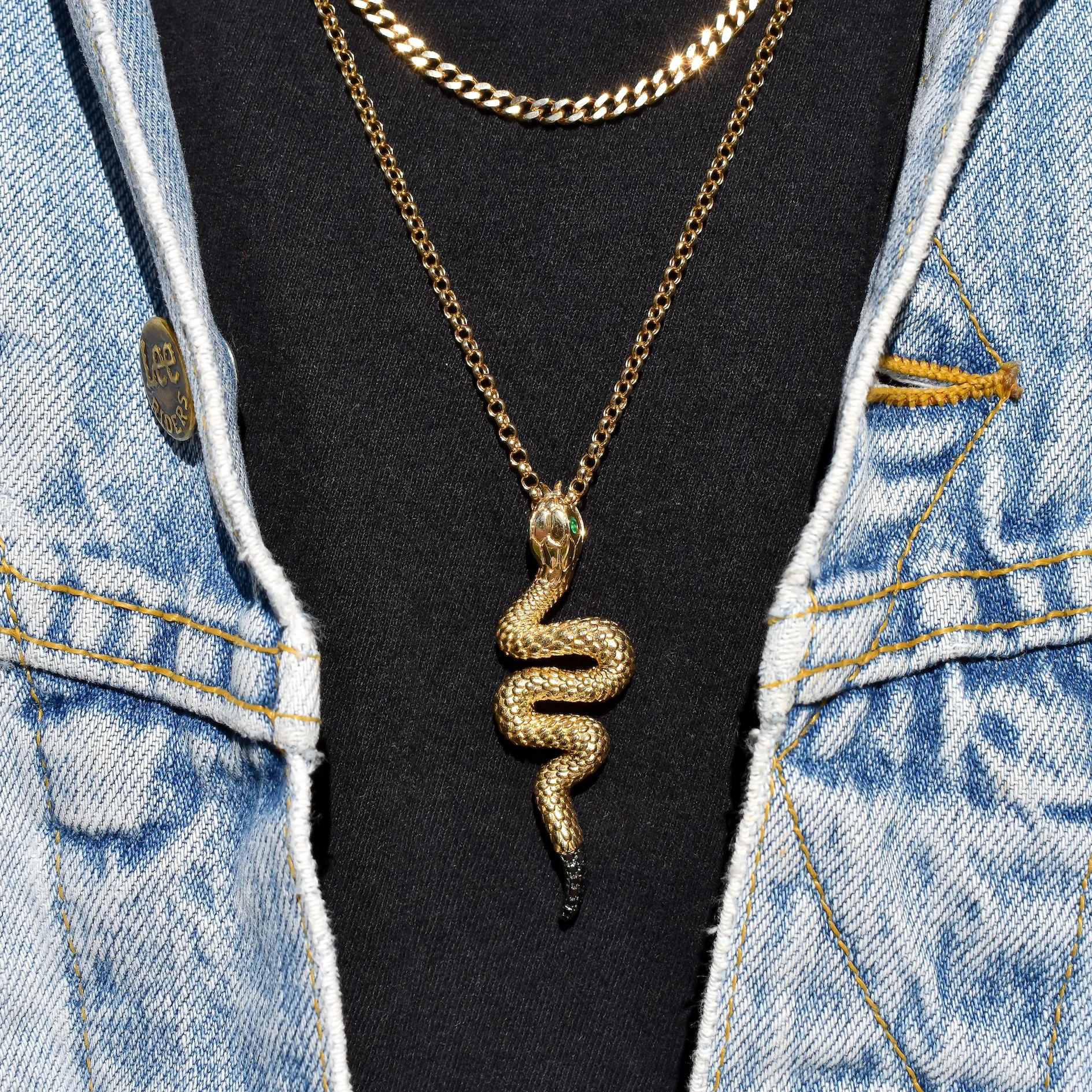 SOLID GOLD SNAKE PENDANT