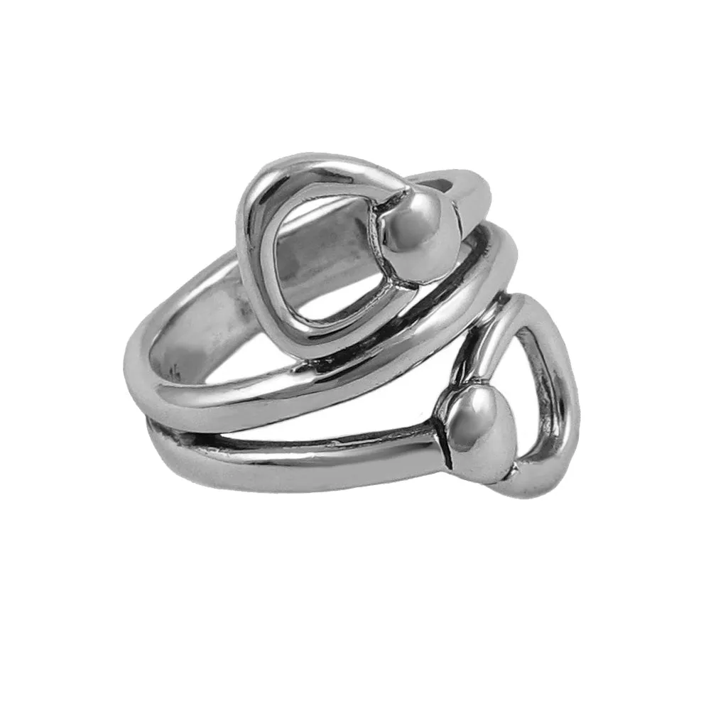 Sterling Silver Horse Snaffle Ring Size N