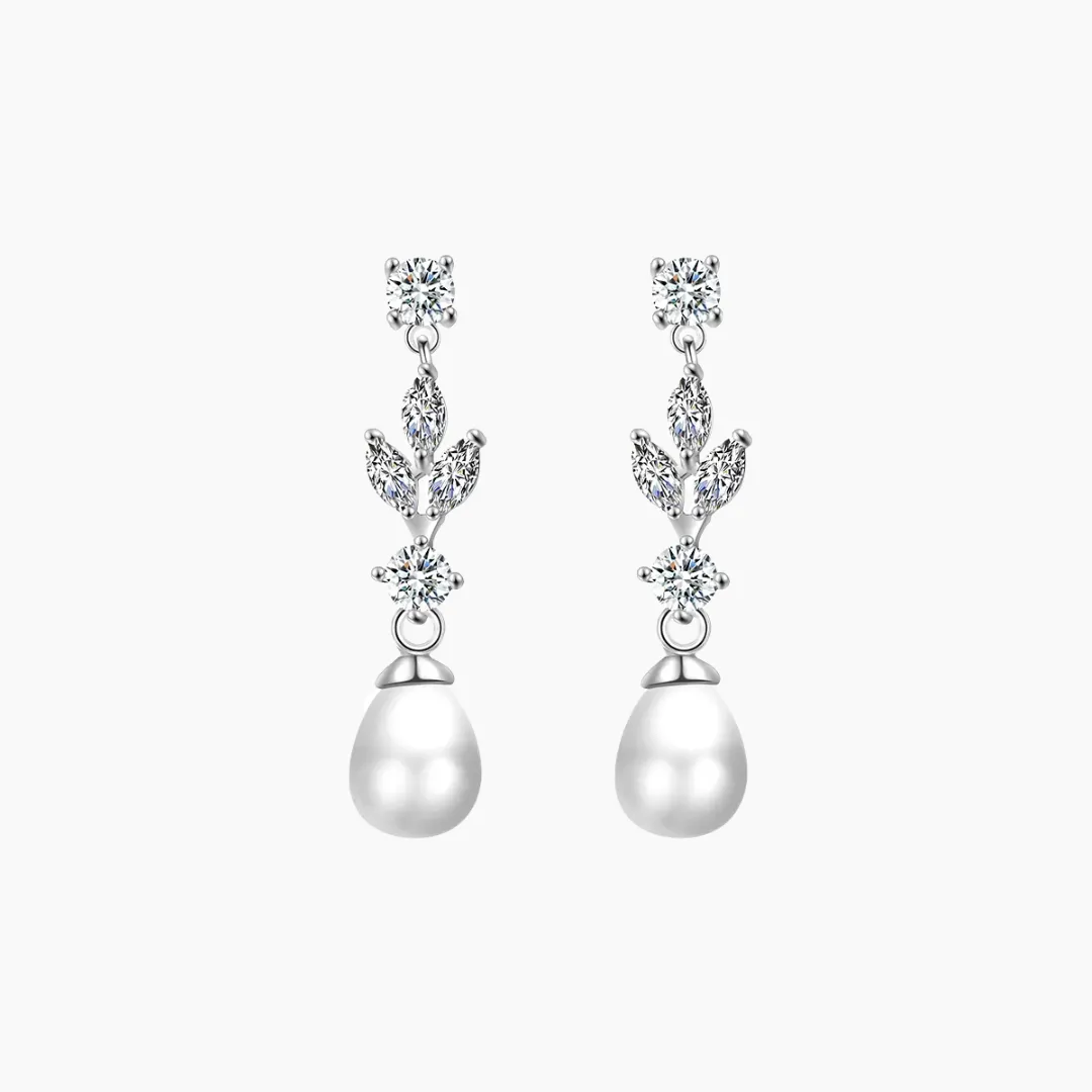 Tess Pearl Wedding Earrings