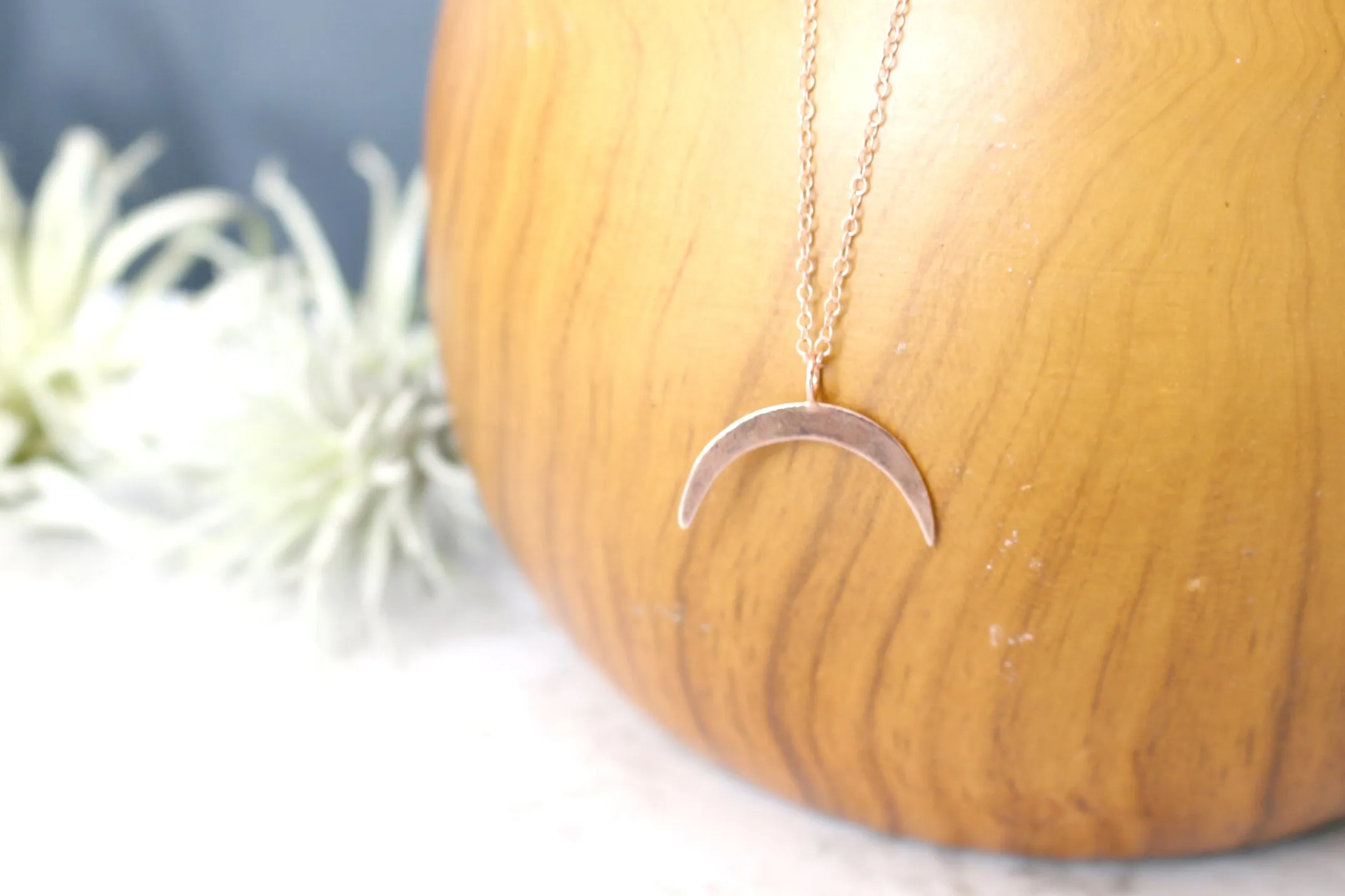 Tide Me Over // Half Crescent Necklace, 14k Gold Fill Moon, A Modern Bohemian // BH-N016
