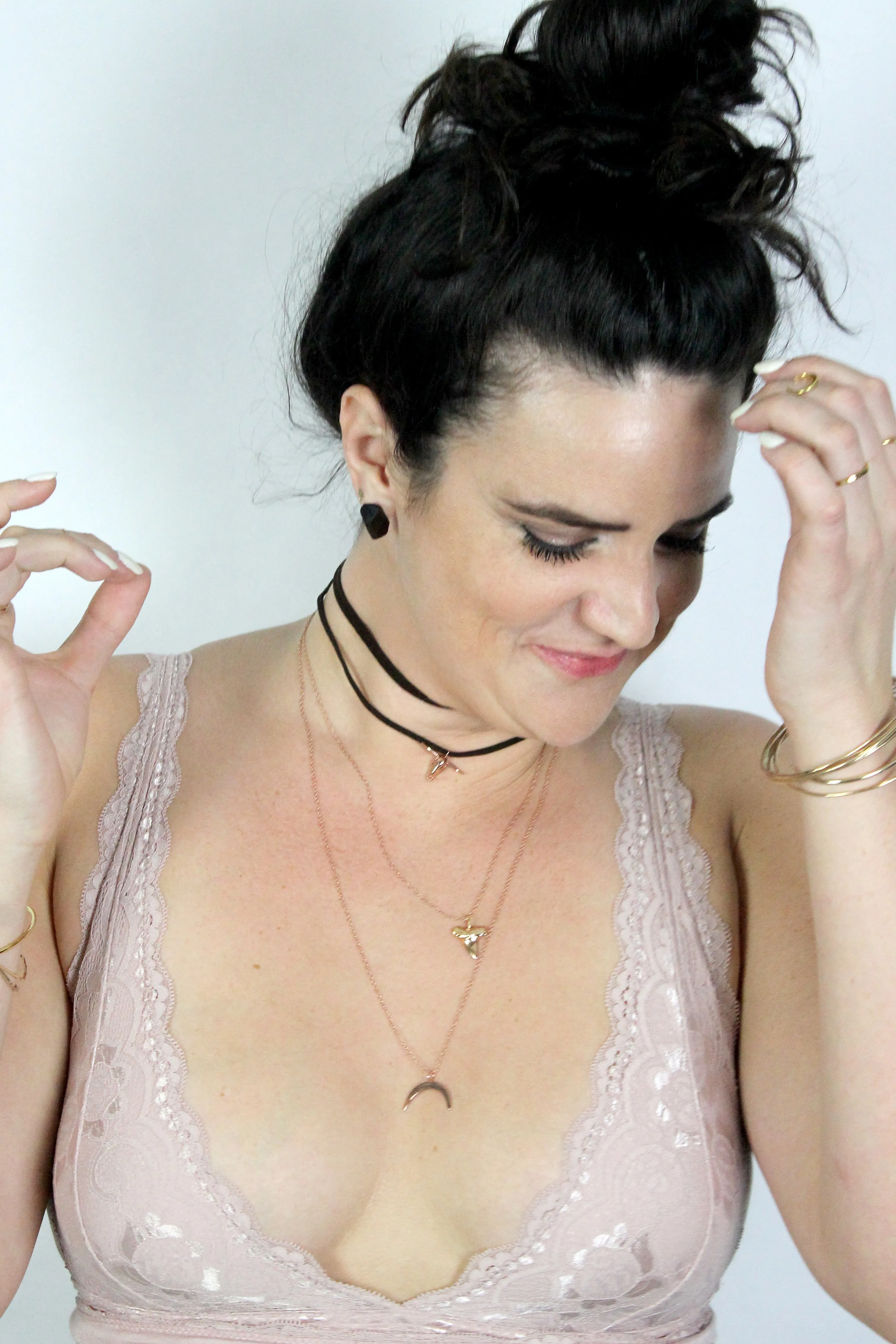 Tide Me Over // Half Crescent Necklace, 14k Gold Fill Moon, A Modern Bohemian // BH-N016