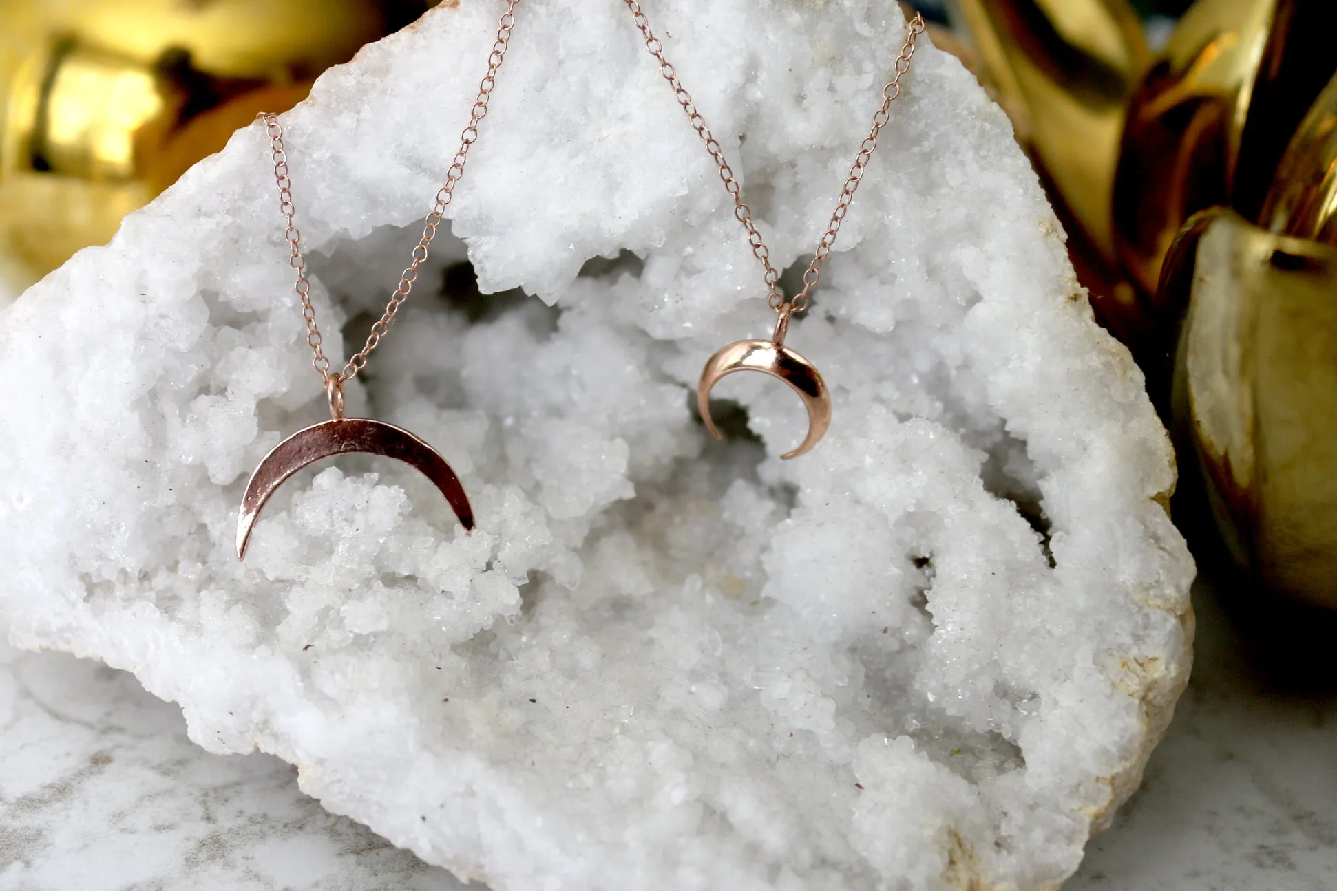 Tide Me Over // Half Crescent Necklace, 14k Gold Fill Moon, A Modern Bohemian // BH-N016
