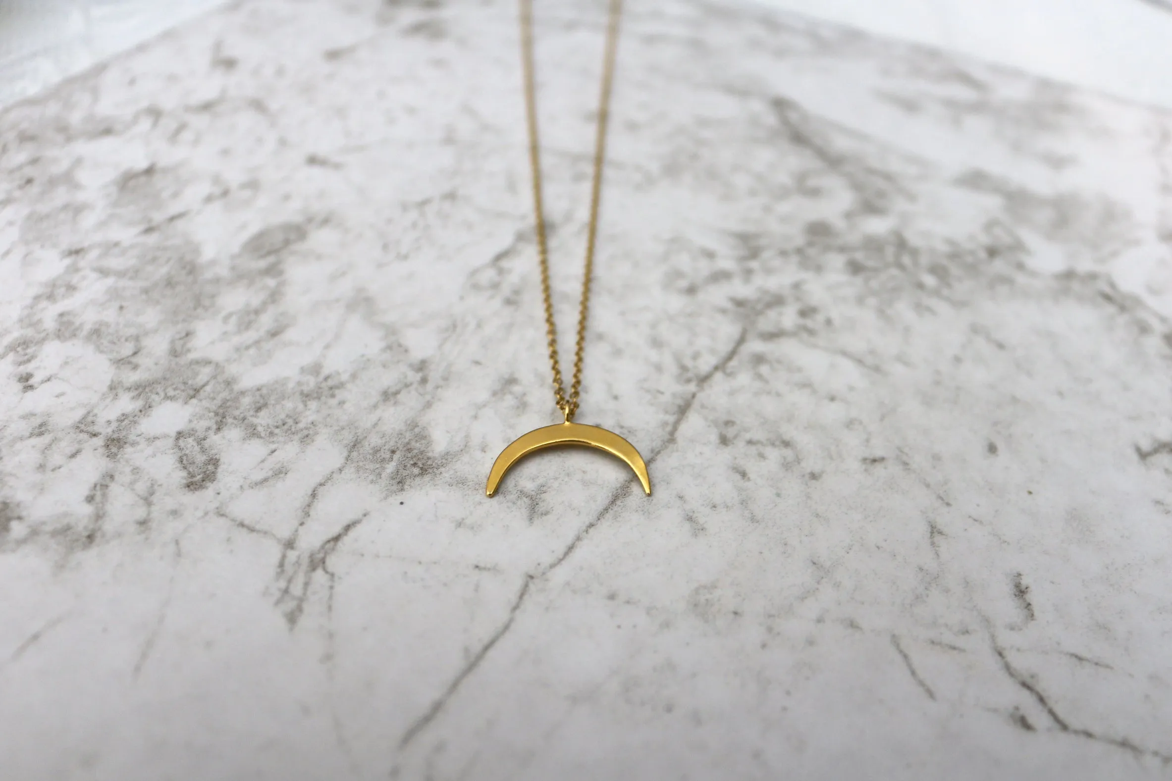 Tide Me Over // Half Crescent Necklace, 14k Gold Fill Moon, A Modern Bohemian // BH-N016
