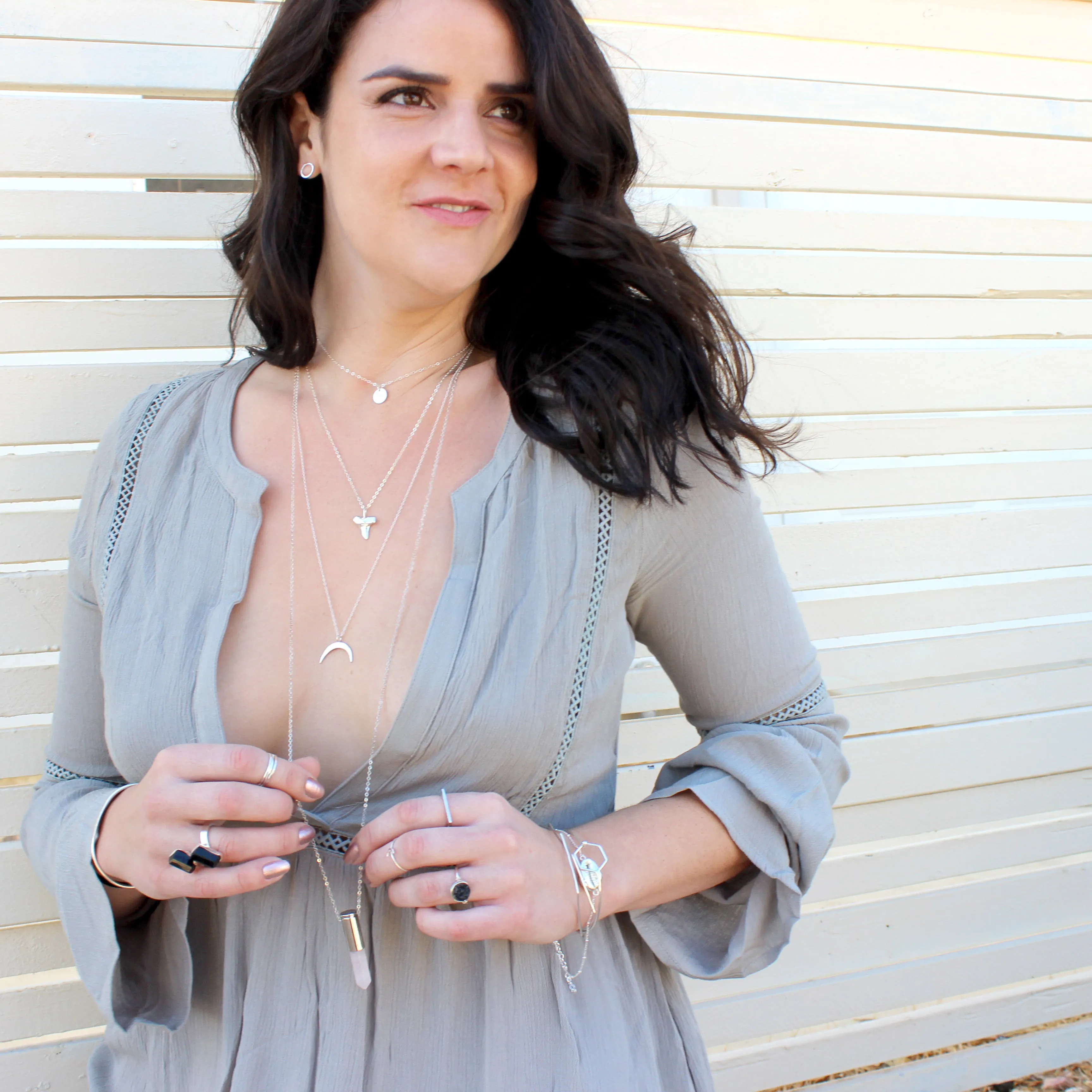 Tide Me Over // Half Crescent Necklace, 14k Gold Fill Moon, A Modern Bohemian // BH-N016