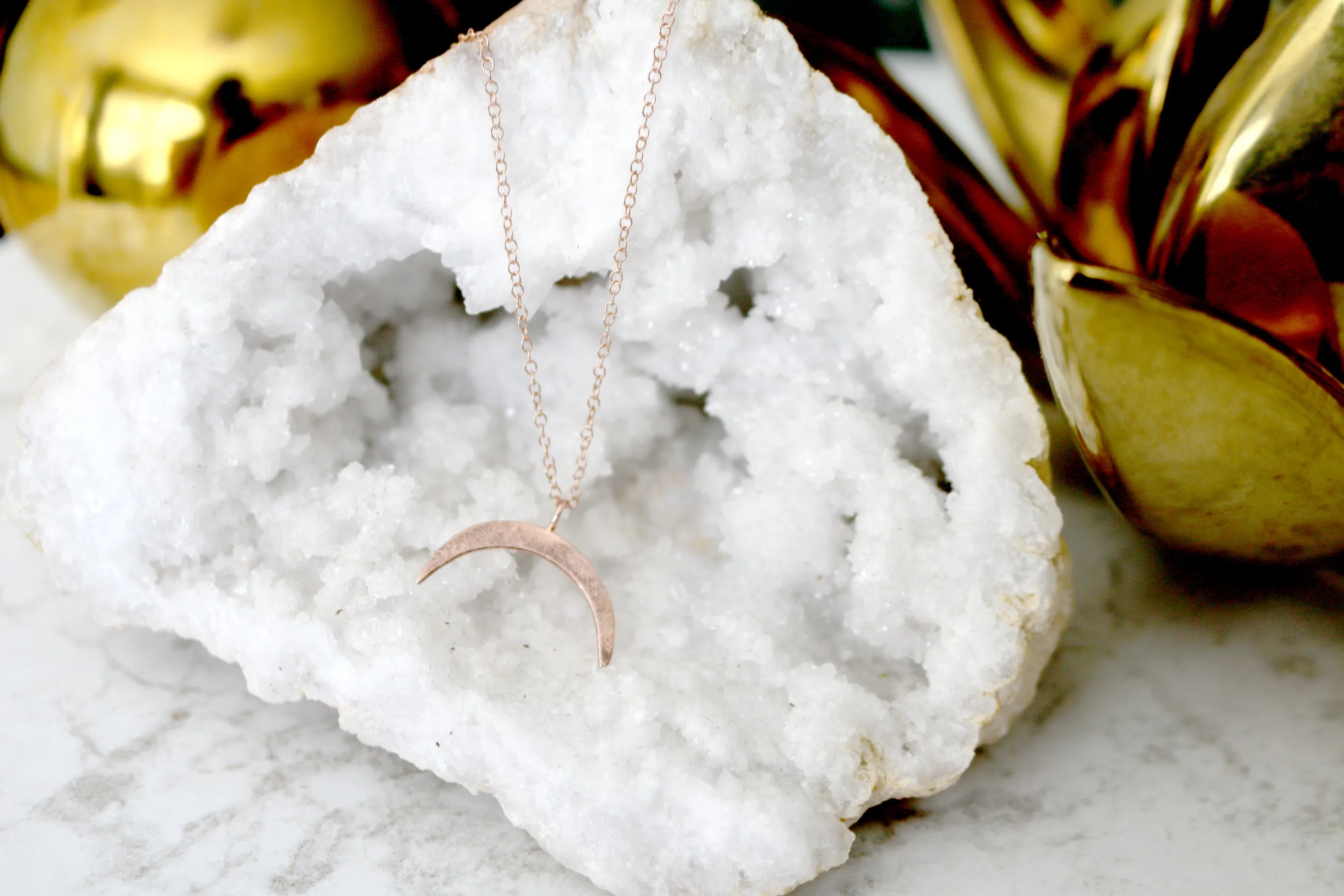 Tide Me Over // Half Crescent Necklace, 14k Gold Fill Moon, A Modern Bohemian // BH-N016