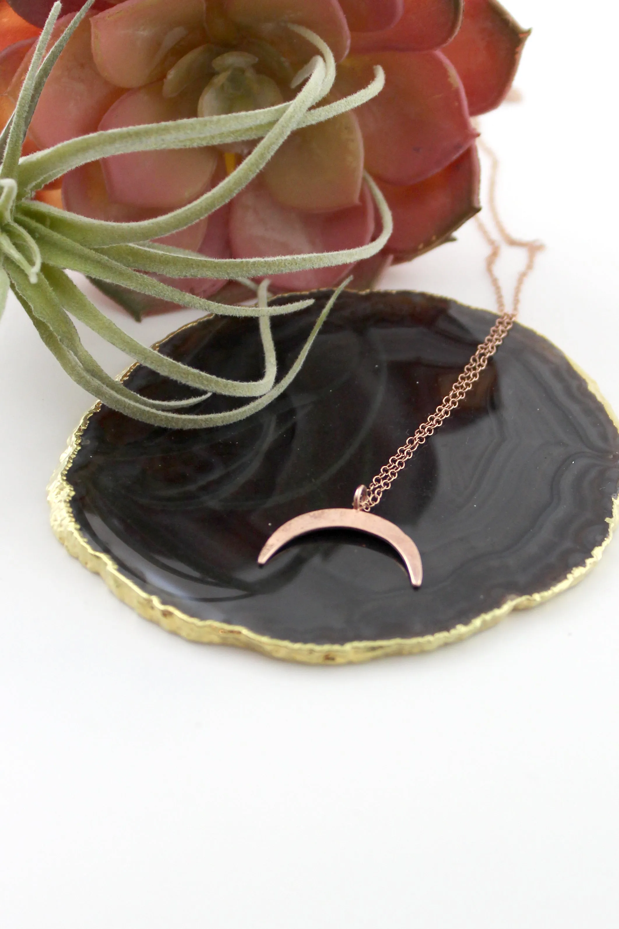 Tide Me Over // Half Crescent Necklace, 14k Gold Fill Moon, A Modern Bohemian // BH-N016